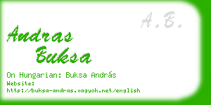 andras buksa business card